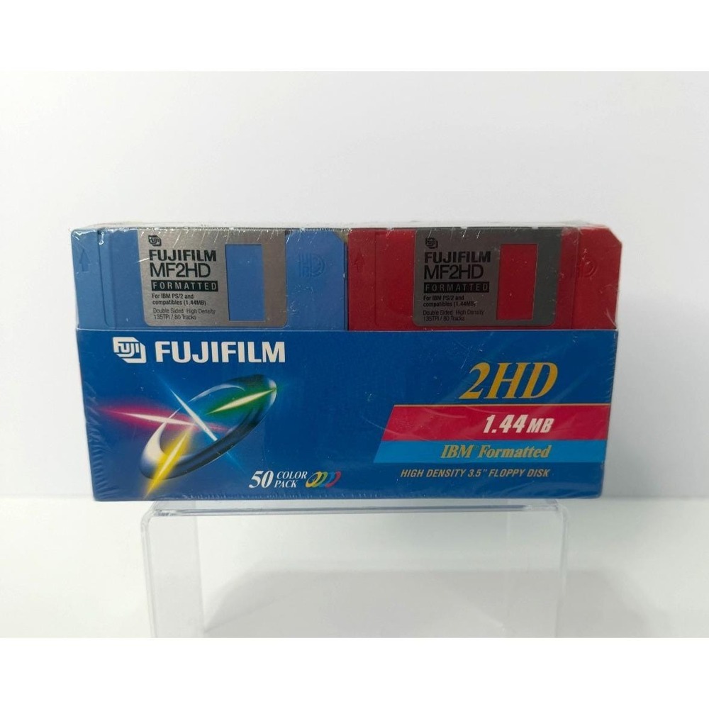 Fujifilm MF2HD 50 Pack Color Floppy Disks 3.5" 1.44MB IBM Formatted NEW SEALED